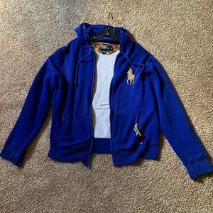 RL BIG PONY FULL ZIP HOODIE - NICE SHADE OF BLUE